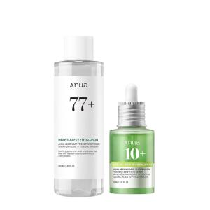 imageANUA Gentle Soothing Starter Duo Azelaic Acid ampamp Heartleaf 77 Soothing Toner Hydrating Calming care for Sensitive Skin Vegan Korean Skincare Set