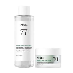 imageAnua Gentle Moisture Duo Heartleaf 77 pH 55 Soothing Toner ampamp Heartleaf 70 Intense Calming Cream for skin barrier repair hyaluronic acid panthenol for facial moisturizer Vegan Korean Skincare set