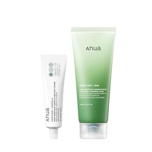 image:imageANUA Smooth Skin Duo Heartleaf Quercetinol Pore Deep Cleansing Foam amp Red Spot Cream for Redness and Pore Care Soothing amp Hydrating Set Korean Skincare